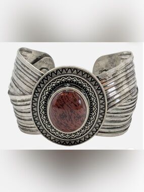 PD Red Cabochon Cuff Bracelet